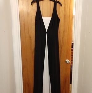 Black and White Beaded Evening Gown